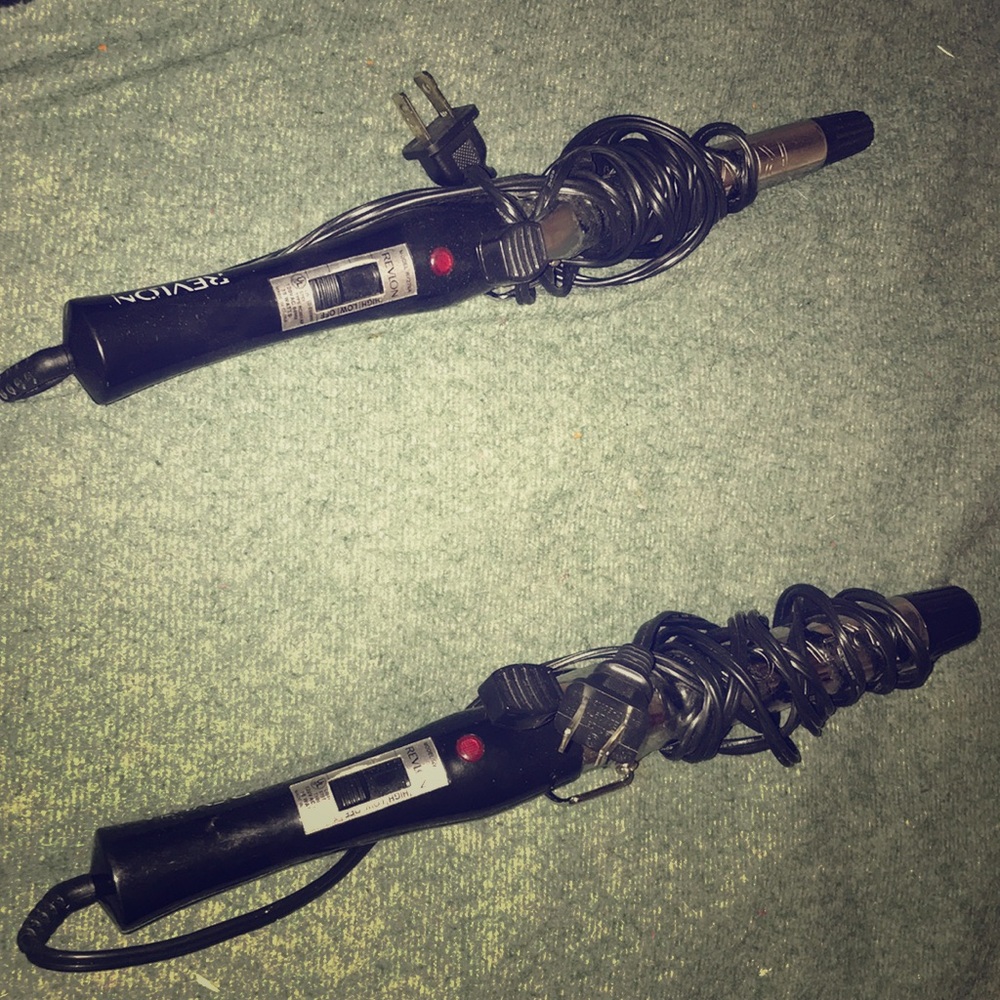 Two Revlon curling irons